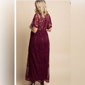 Pinkblush lace maternity maxi dress